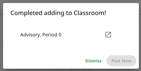 Assignment posted to Classroom