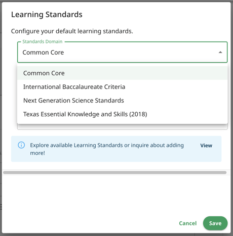 Learning Standards Bank