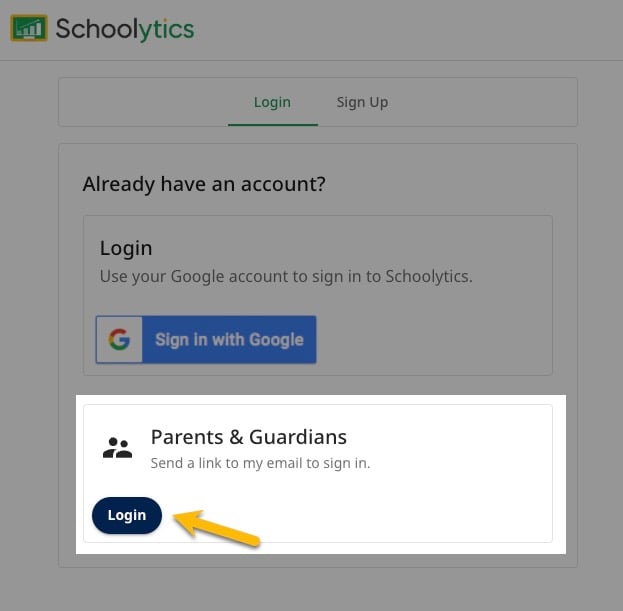How do I sign in to Schoolytics as a Guardian?
