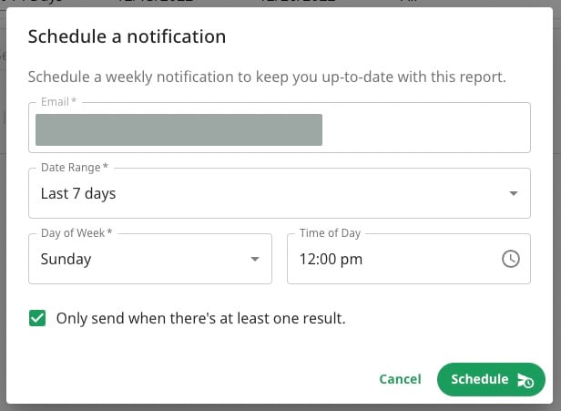 Schedule notification