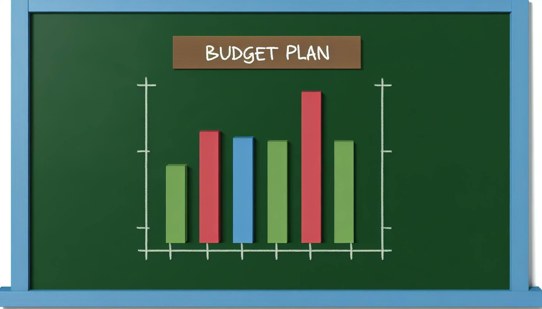 Budget graph on a chalkboard