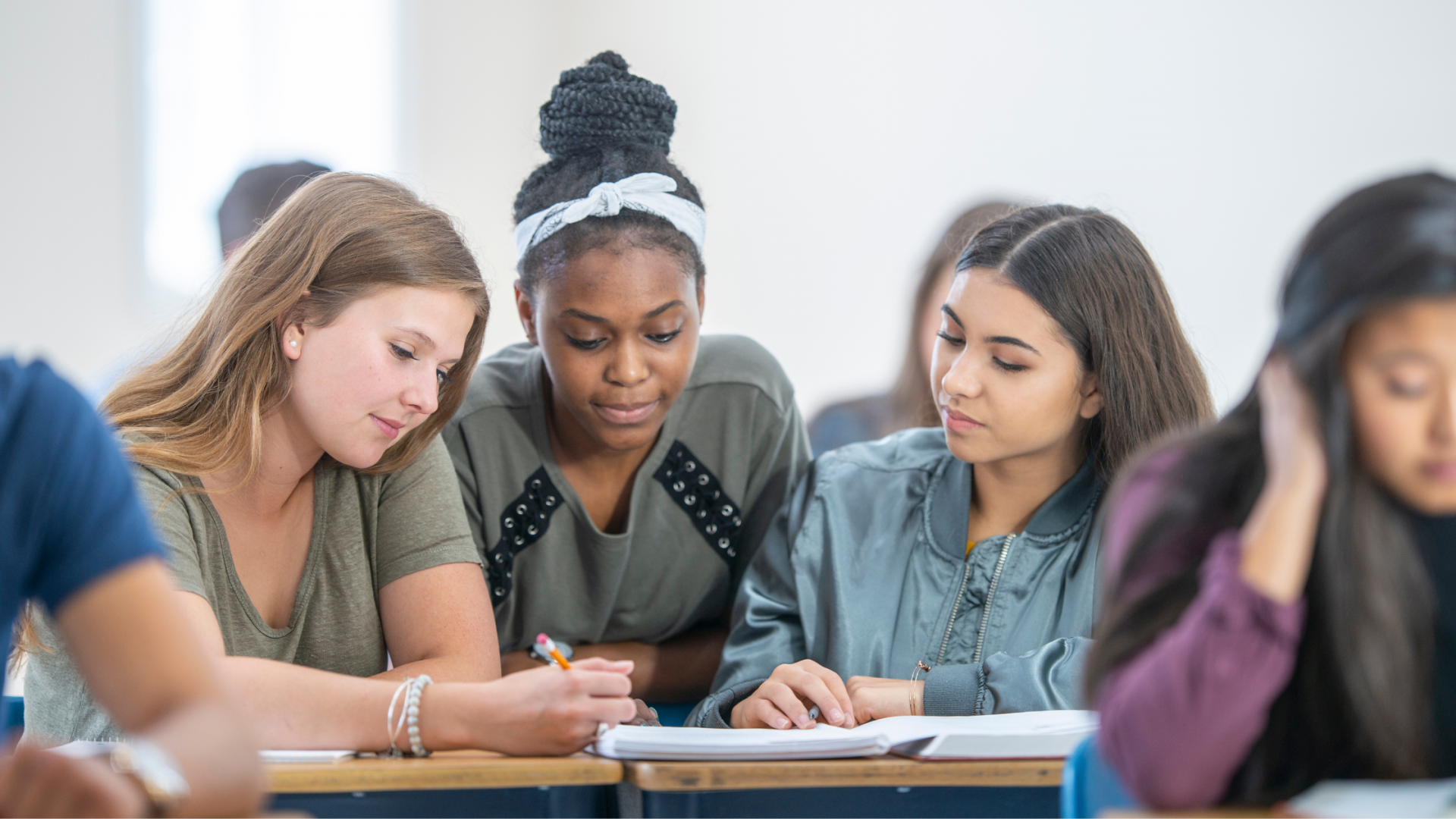 Students working together on an assignment